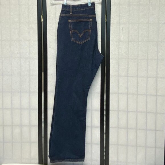 High Rise Bootcut Stretch Denim Jeans Dark Blue Wash Like New Levi’s 515 - Picture 6 of 15